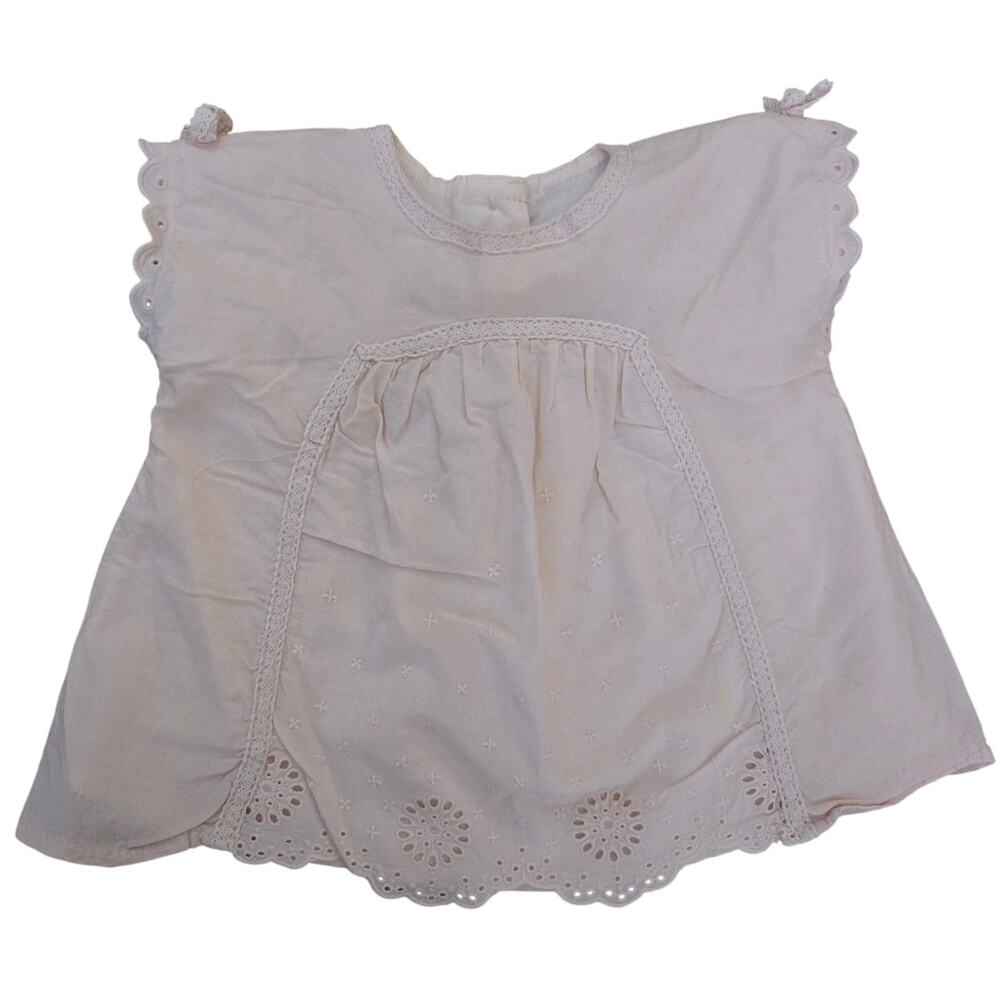 Emma’s Garden Eyelet Blouse 18‎ Months Baby Floral Peach Boho Classic